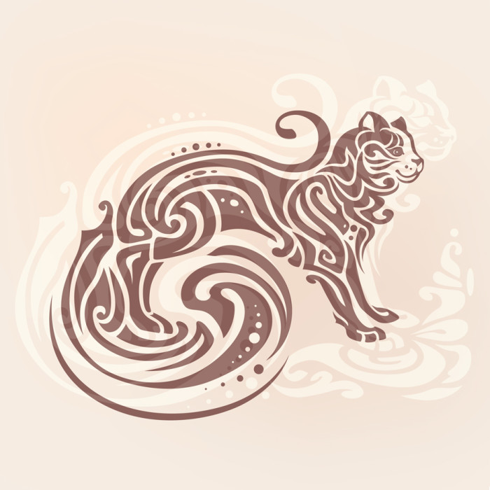 https://www.designbyhumans.com/shop/t-shirt/men/decorative-cat-illustration-in-tattoo-style/799302/ | Author: Yullapa
