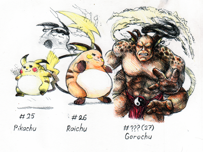 Pikachu actually had a second evolution called 'Gorochu'. It looked like Raichu with long fangs and even horns
Вот только при имени у меня ассоциация с другим персонажем возникла, отсюда и рофл | Author: Neutral Demon