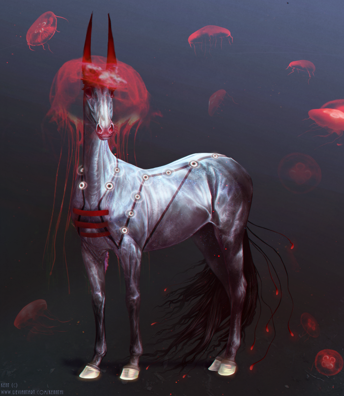 Давно я странных уродцев в концептах не лепил. Соскучился даже.
#lowadi #character #concept #fantasy #horse #jellyfish | Author: Kent