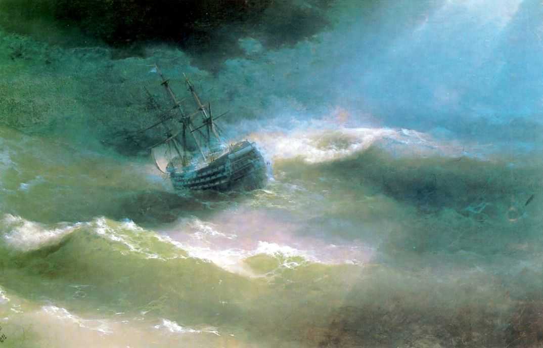Корабль Мария во время шторма — Айвазовский Иван Константинович 