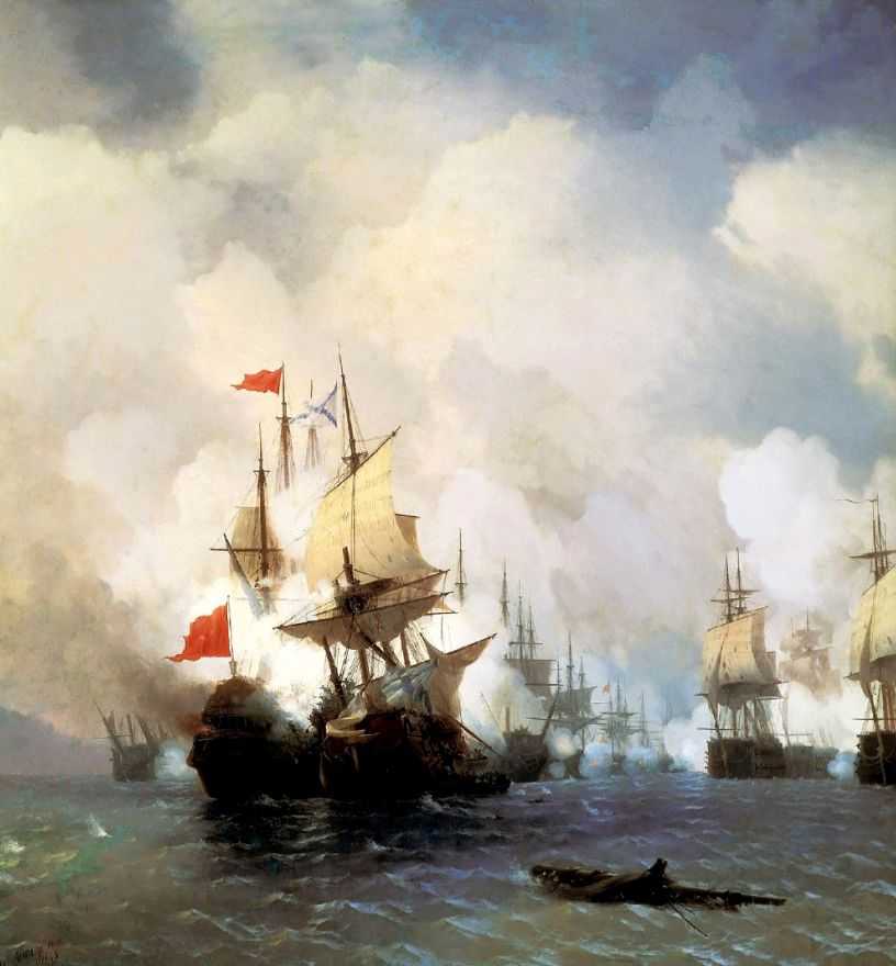 Бой в Хиосском проливе 24 июня 1770 года — Айвазовский Иван Константинович 