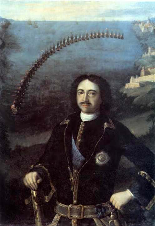 Петр I,командующий 4-мя соединенными флотами в 1716г. — Каравакк Луи 