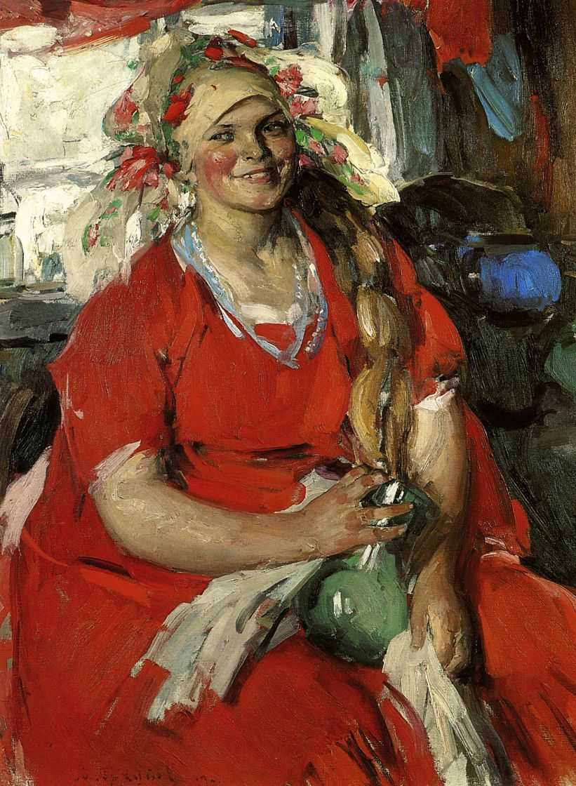 Женщина в красном — Архипов Абрам Ефимович 