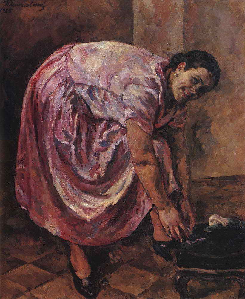 Портрет дочери в розовом платье — Кончаловский Петр Петрович 