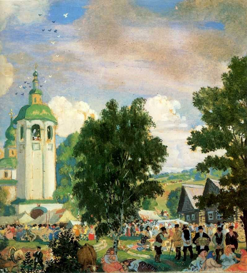 Сельский праздник — Кустодиев Борис Михайлович 