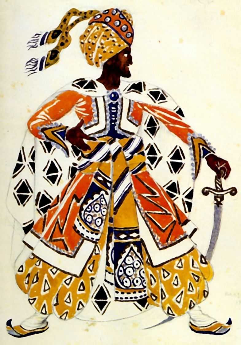 Эскиз костюма Синего бога для постановки Синий бог Райнальдо Гана — Бакст Лев Самуилович 