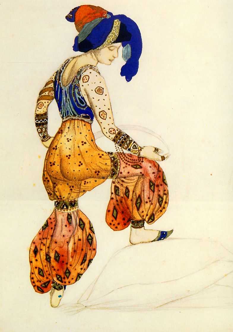 Эскиз костюма Синей султанши к балету Шехеразада. — Бакст Лев Самуилович 