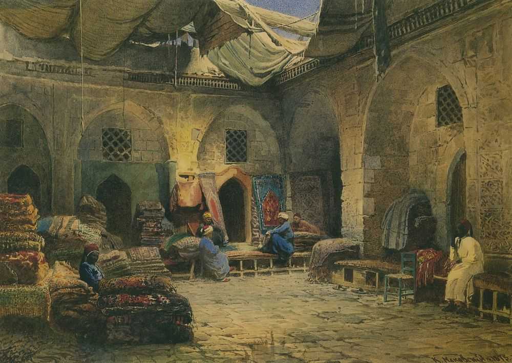 Ковровая лавка в Каире — Маковский Константин Егорович 