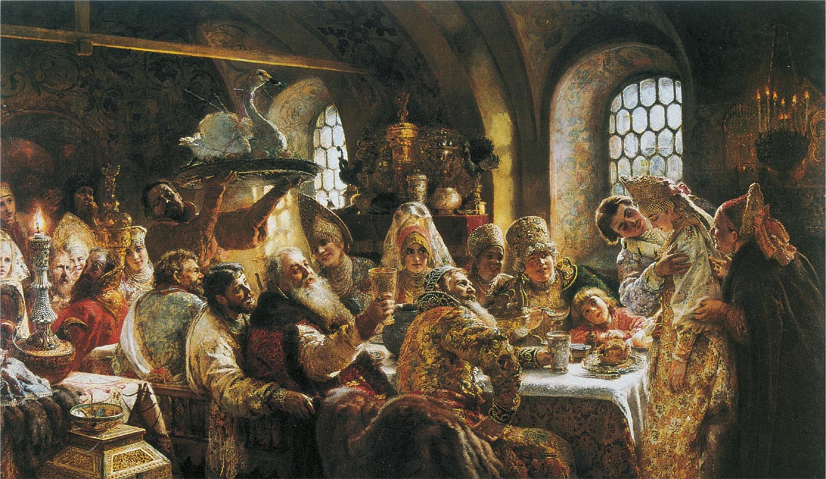 Свадебный пир в боярской семье XVII столетия — Маковский Константин Егорович 