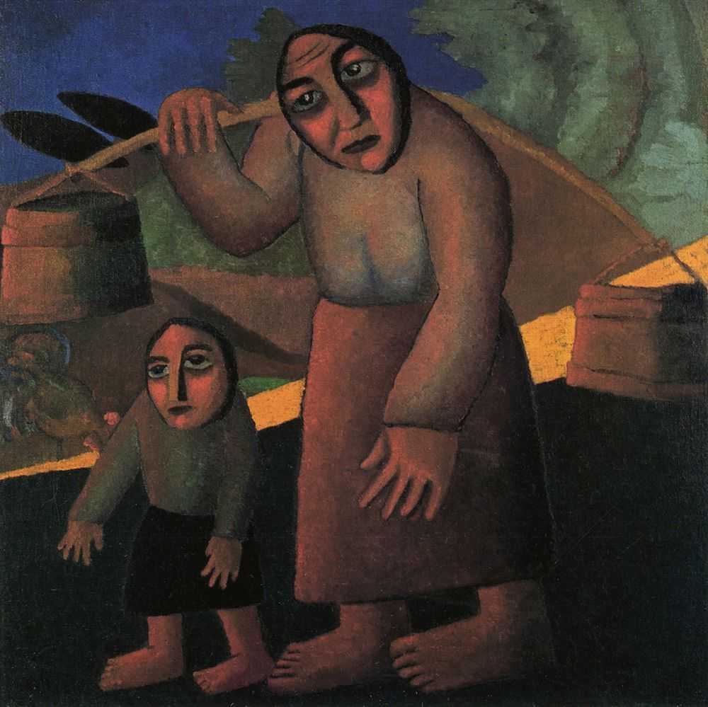 Крестьянка с ведрами и ребенком — Малевич Казимир Северинович 