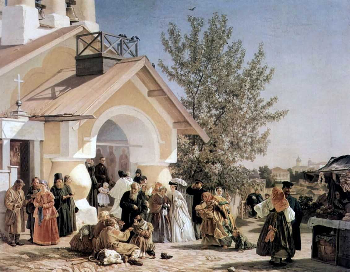 Выход из церкви в Пскове — Морозов Александр Иванович 