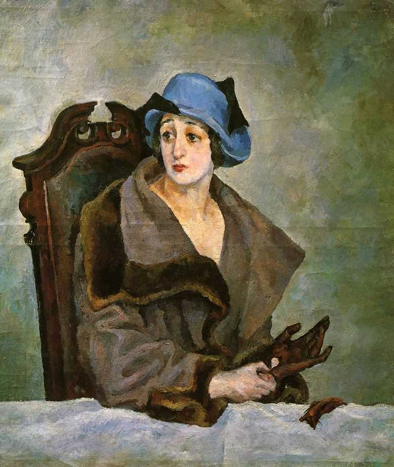 Женщина, снимающая перчатку — Осмеркин Александр Александрович 