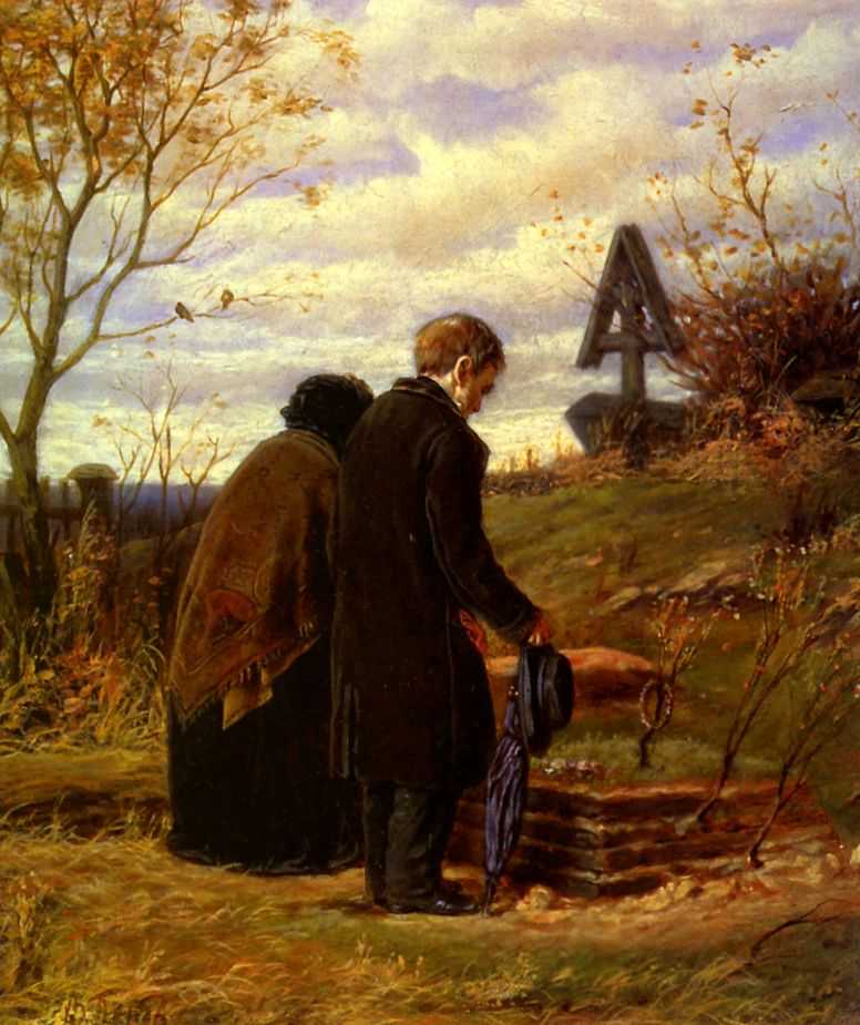 Старики-родители на могиле сына — Перов Василий Григорьевич 