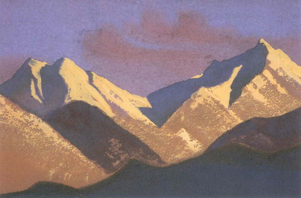 Гималаи. Горы, освещённые закатным солнцем — Рерих Николай Константинович 