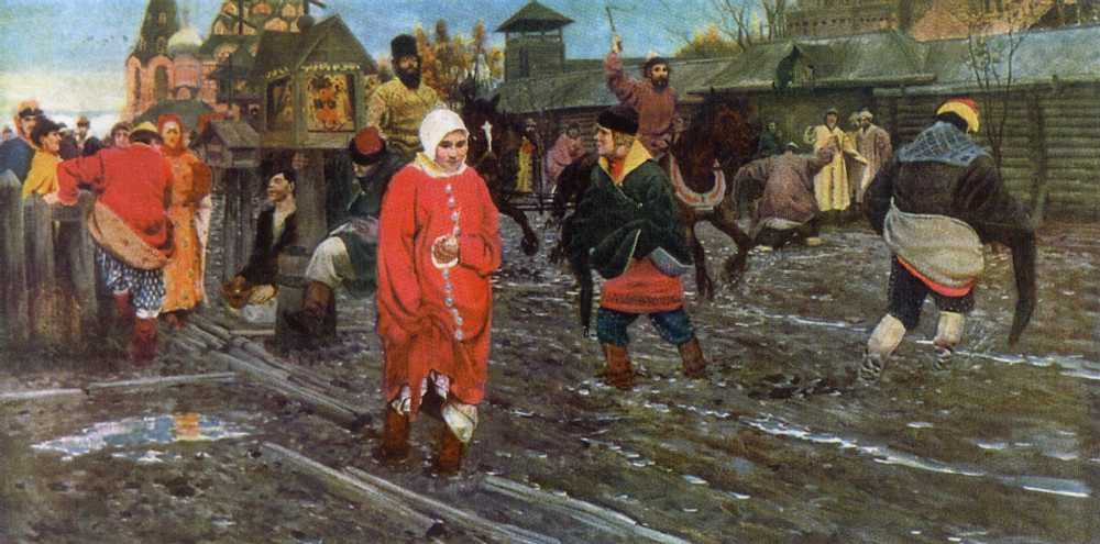 Московская улица XVII века в праздничный день — Рябушкин Андрей Петрович 