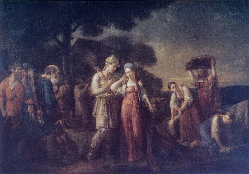 Первая встреча князя Игоря с Ольгой — Сазонов Василий Кондратьевич 