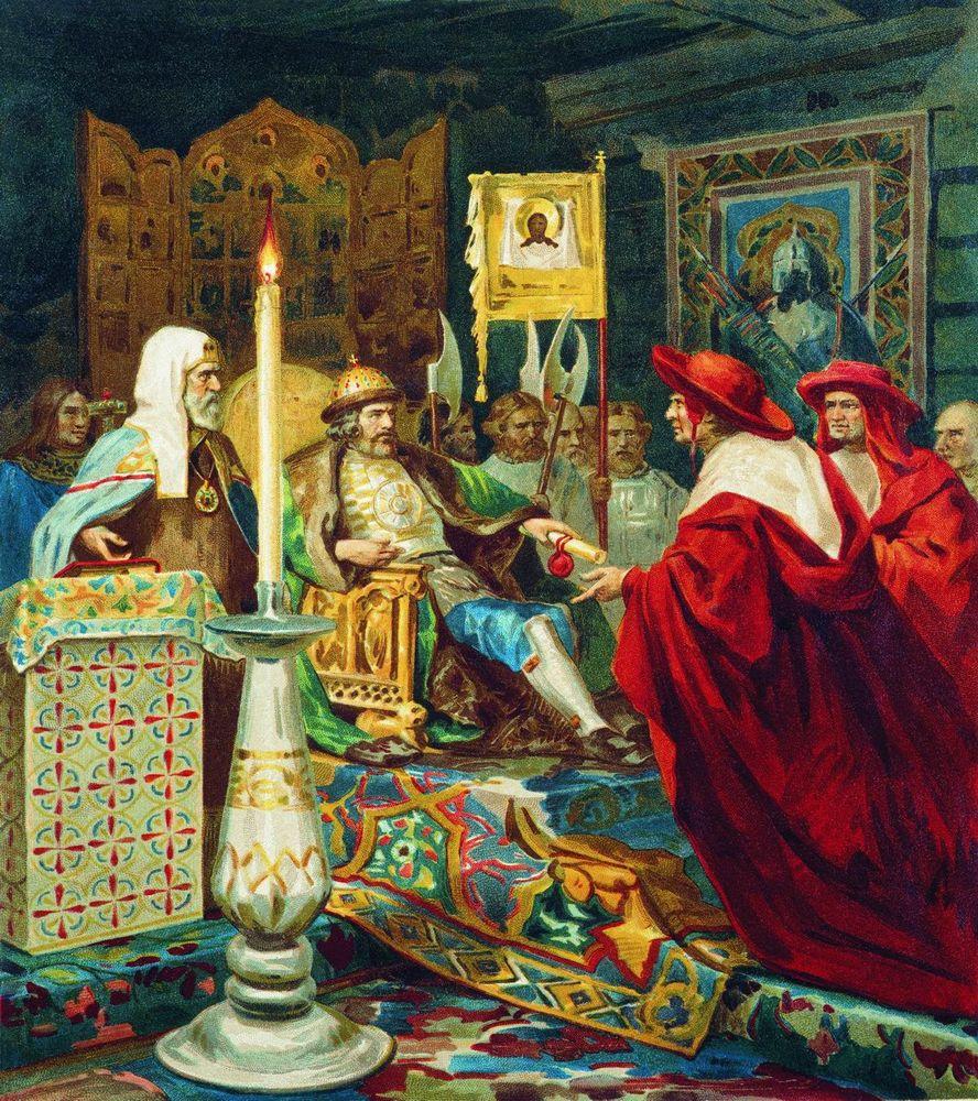 Александр Невский принимает папских легатов — Семирадский Генрих Ипполитович 