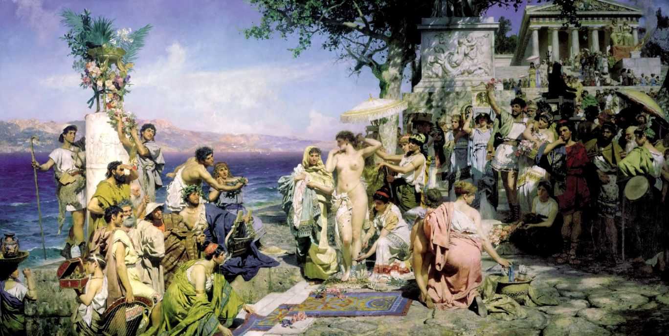 Фрина на празднике Посейдона в Эливсине — Семирадский Генрих Ипполитович 