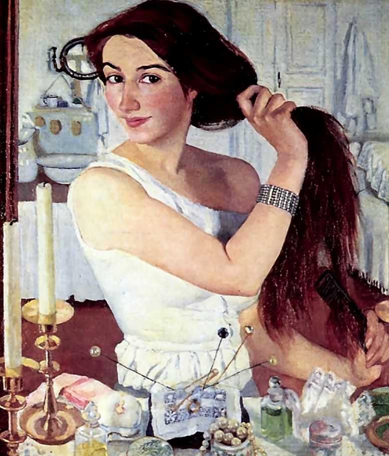 За туалетом. Автопортрет. 1909. — Серебрякова Зинаида Евгеньевна 