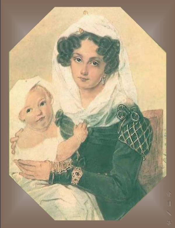 Портрет Волконской М.Н. с сыном Николаем — Соколов Петр Федорович 