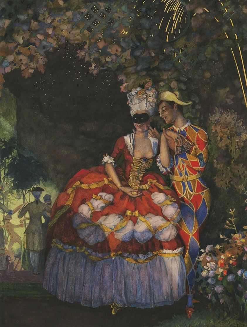 Арлекин и дама — Сомов Константин Андреевич 