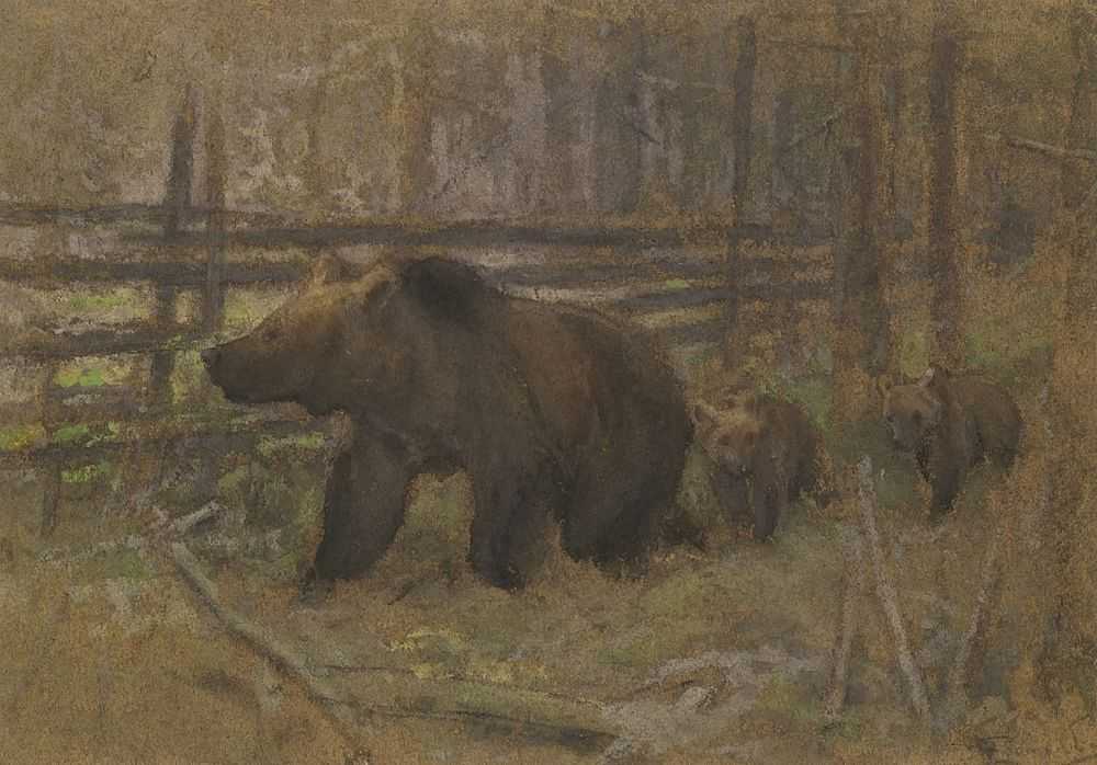 Медведица с медвежатами — Степанов Алексей Степанович 