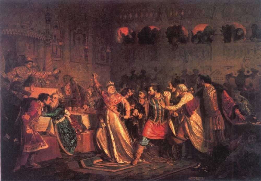 Великая княгиня Софья Витовтовна на свадьбе великого князя Василия Темного в 1433 г. — Чистяков Павел Петрович 