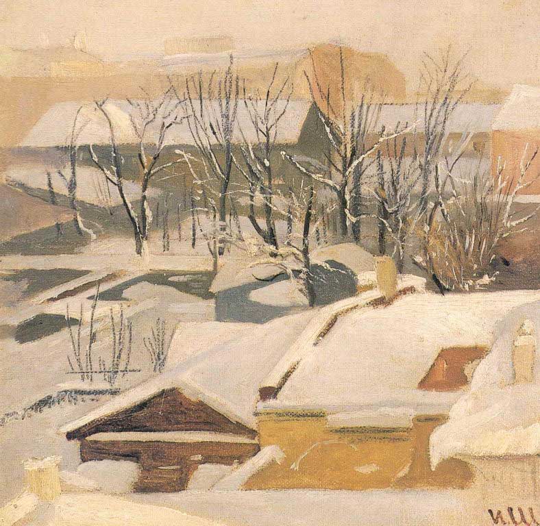 Городские крыши зимой — Шишкин Иван Иванович 