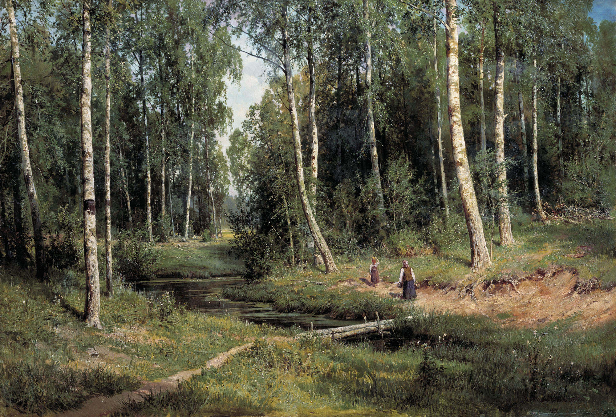 Ручей в березовом лесу — Шишкин Иван Иванович 