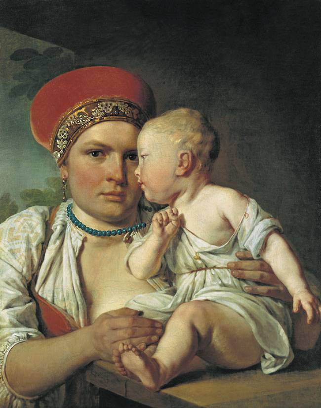 Кормилица с ребенком — Венецианов Алексей Гаврилович 