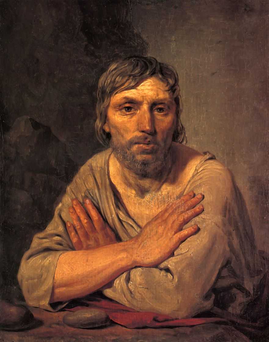 Крестьянин со скрещенными руками — Венецианов Алексей Гаврилович 