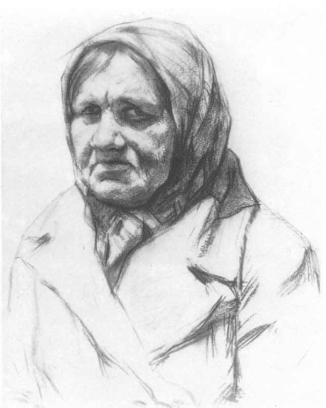 Портрет пожилой женщины — Глазунов Илья Сергеевич (род. 1930г.)  