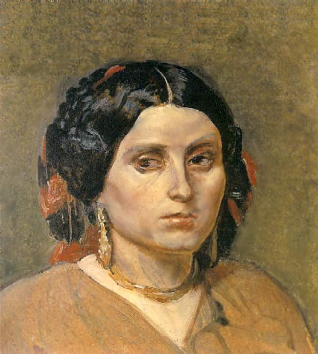 Голова молодой женщины с серьгами и ожерельем — Иванов Александр Андреевич 