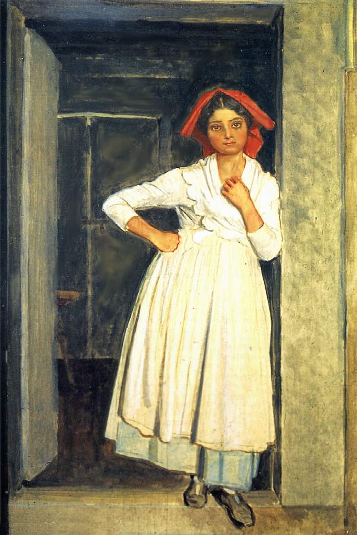Девушка из Албано, стоящая в дверях — Иванов Александр Андреевич 